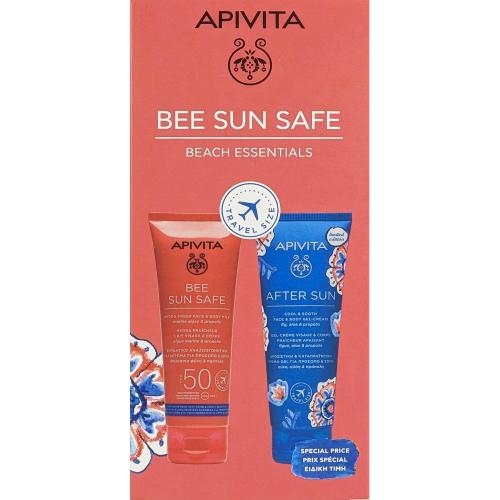 Apivita Promo Bee Sun Safe Face - Body Milk Spf50 Travel Size 100ml, After Sun Cool & Sooth Face - Body Gel-Cream 100ml